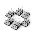 Cheap mini office metal 12pcs 19mm Black Flat Metal Paper Binder Clips Crafts for Paper Big Paper Clamps